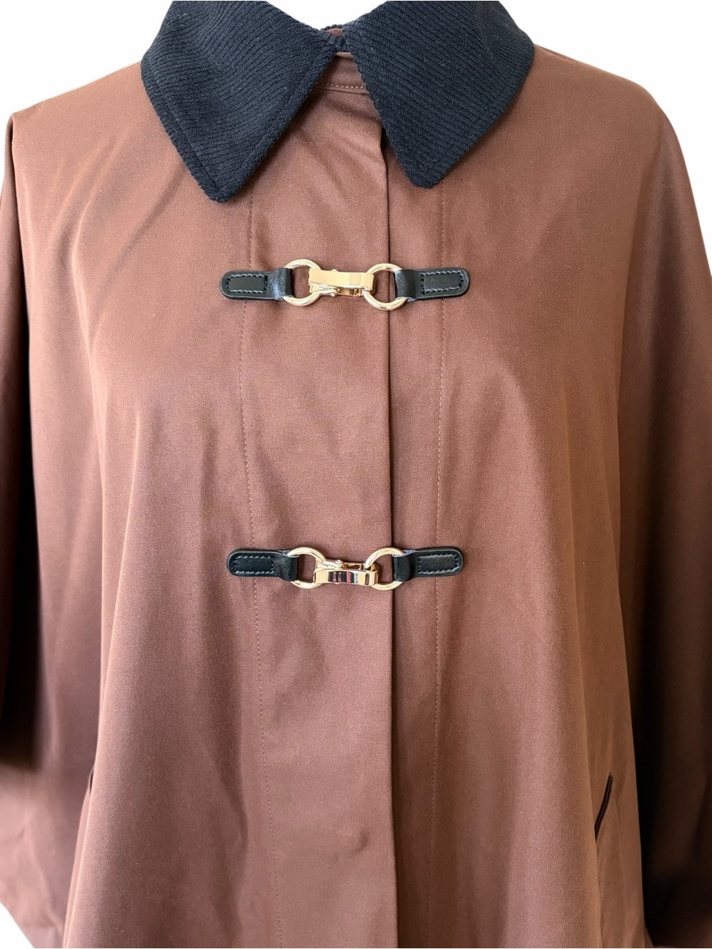 Talbots Chocolate Brown Woven
Water-Resistant Cape Equestrian Old Money - Picture 6 of 9